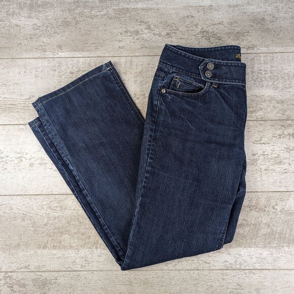 Ann Taylor Mid Rise Modern Fit Bootcut Jeans Size 10 Dark Wash Western Style - Picture 2 of 10